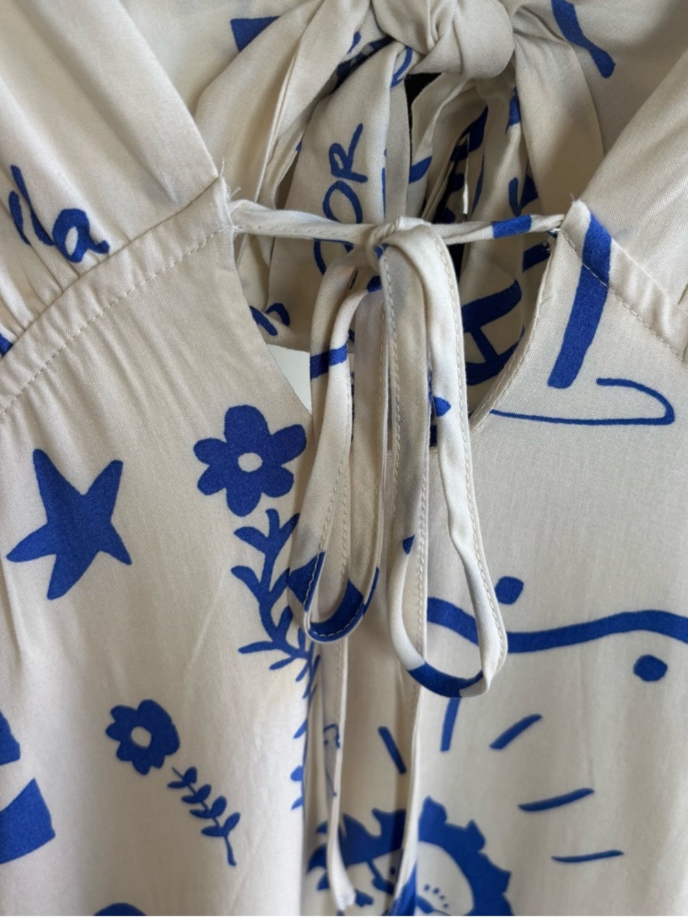 Paper Heart NWT Resortwear Keyhole Maxi Dress Blue Vacation Tie Back Women L - Picture 3 of 11